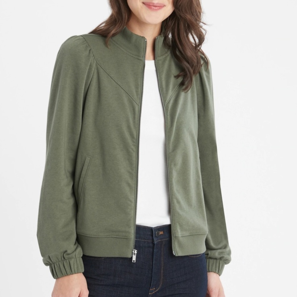 BANANA REPUBLIC Green Full Zip Sweatshirt Medium